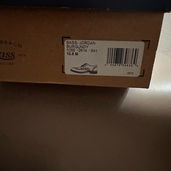 G.H. BASS Jordan Leather Wingtip Oxfords Burgandy 10.5. 1059-2614-641 - Picture 6 of 7